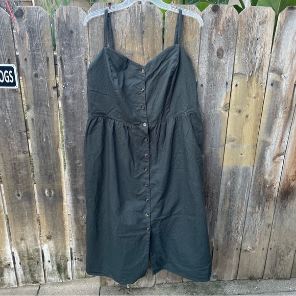City Chic Front Button Down Midi Dress With Pockets Sz. M/18 - Picture 1 of 14